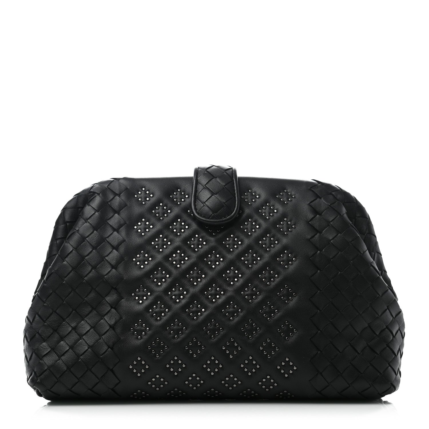 Bottega Veneta Nappa Intrecciato Studded The Lauren 1980 Clutch Black 1 of 6
