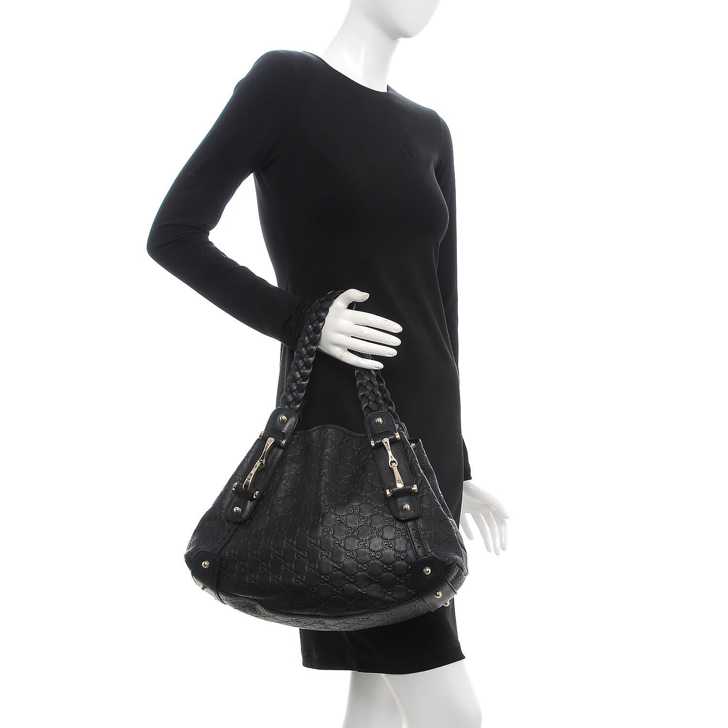 Gucci Guccissima Small Pelham Shoulder Bag Black 3 of 19