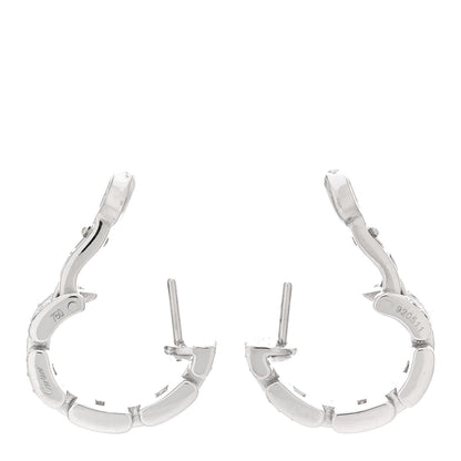 Cartier 18K White Gold Diamond Panthere Maillon 3 Row Paved Earrings 3 of 5