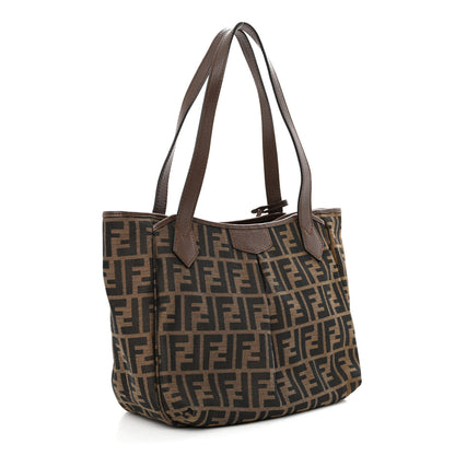 Fendi Zucca Vitello Artic Medium Shopping Tote Tobacco Castagna 3 of 12
