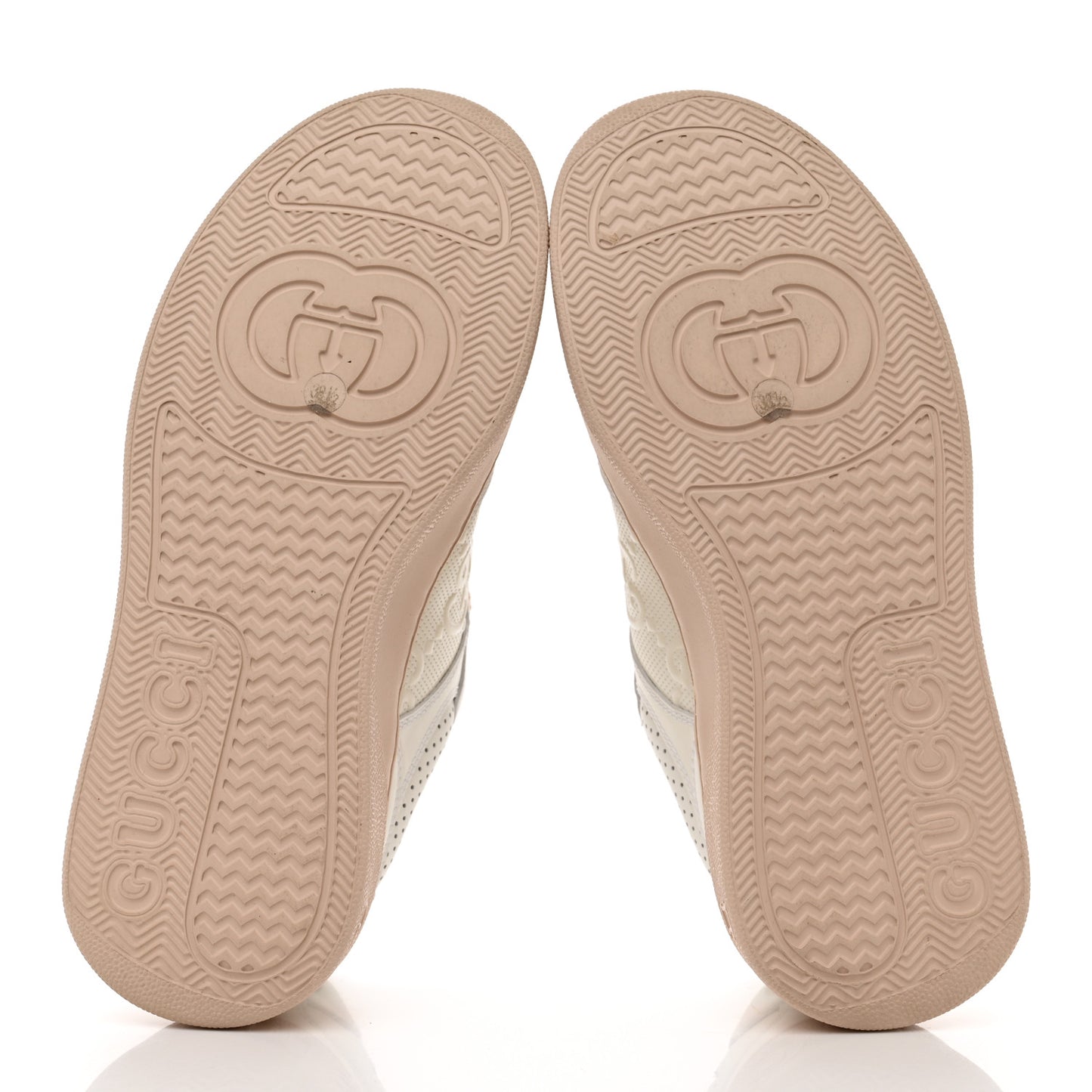 Calfskin GG Tennis Embossed Womens Platform 55mm Sneakers 38.5 White