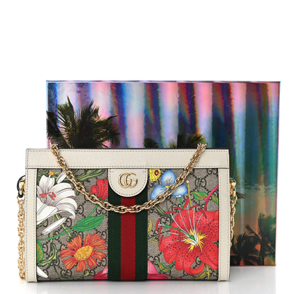 Gucci GG Supreme Monogram Flora Web Small Ophidia Chain Shoulder Bag White 11 of 11