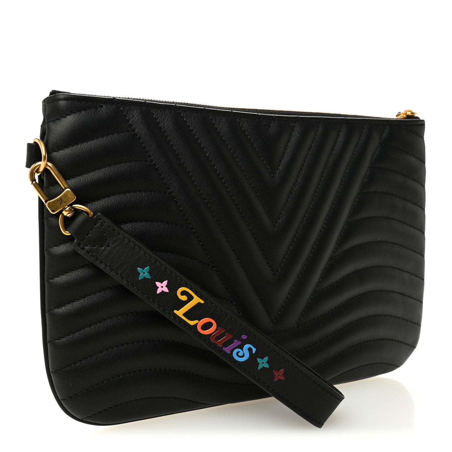 Calfskin New Wave Zipped Pochette Black