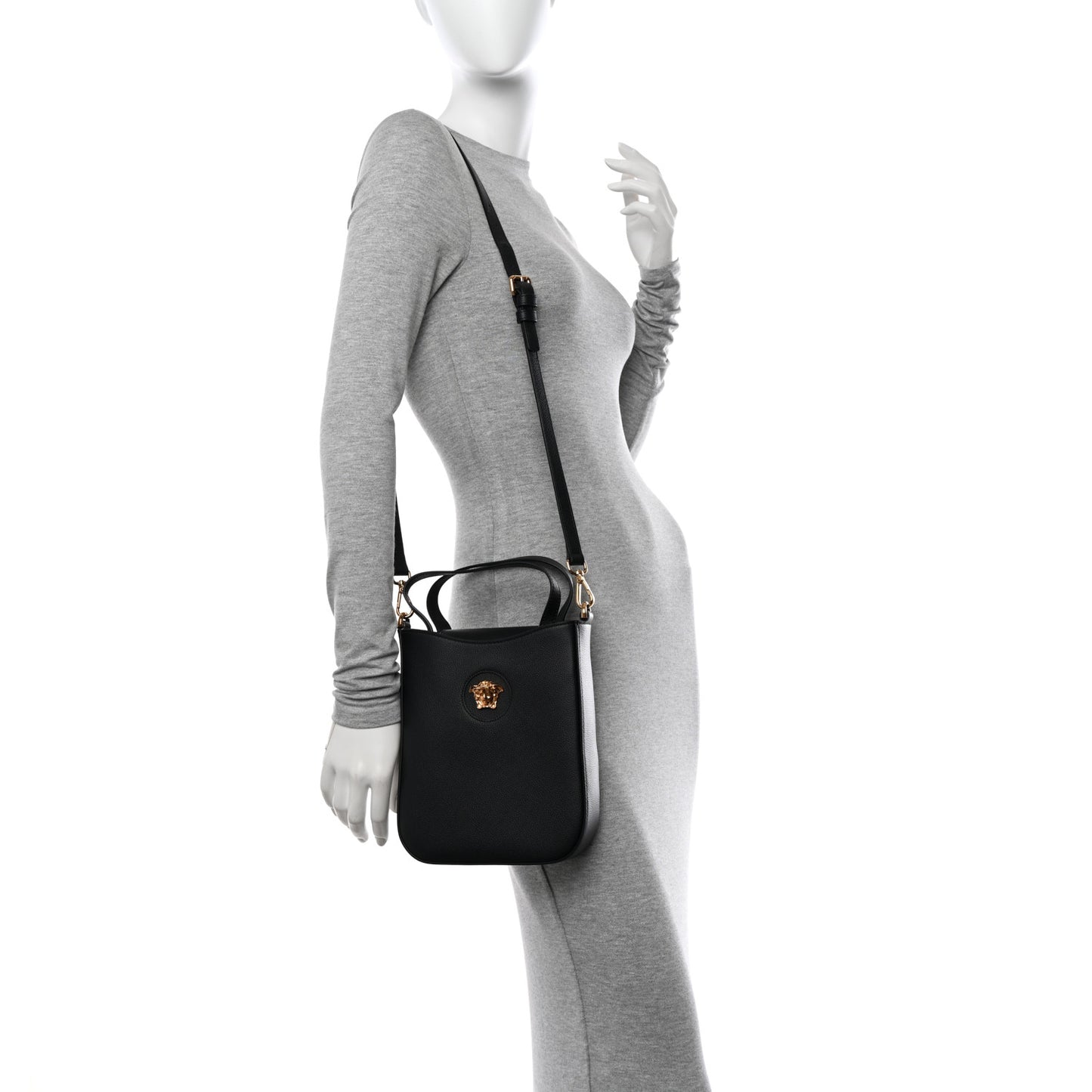 Calfskin La Medusa Top Handle Hobo Black