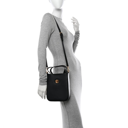 Versace Calfskin La Medusa Top Handle Hobo Black 2 of 11