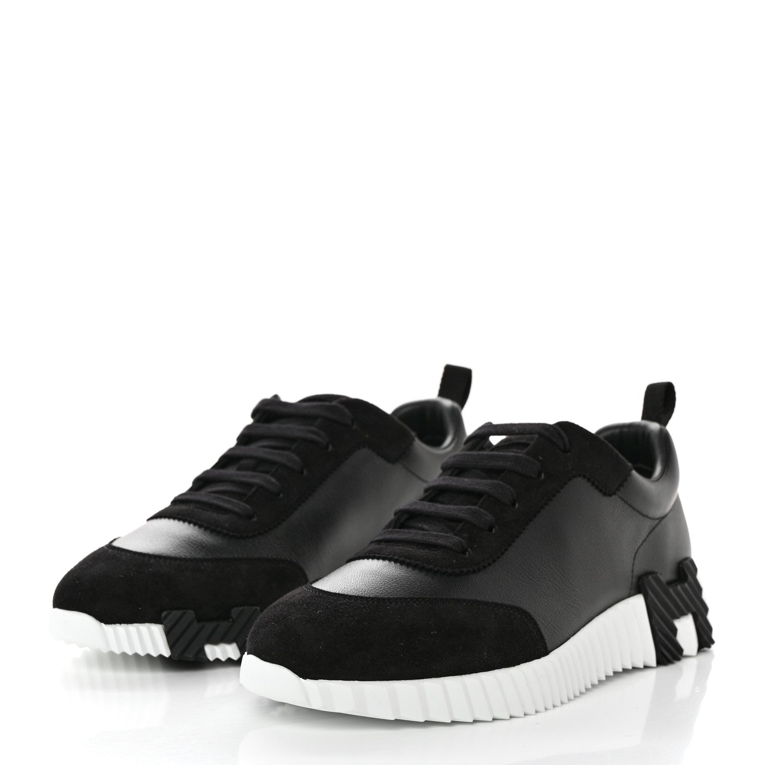 Hermes Goatskin Suede Goatskin Bouncing Sneakers 39 Black 3 of 8