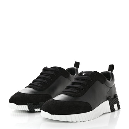 Hermes Goatskin Suede Goatskin Bouncing Sneakers 39 Black 3 of 8