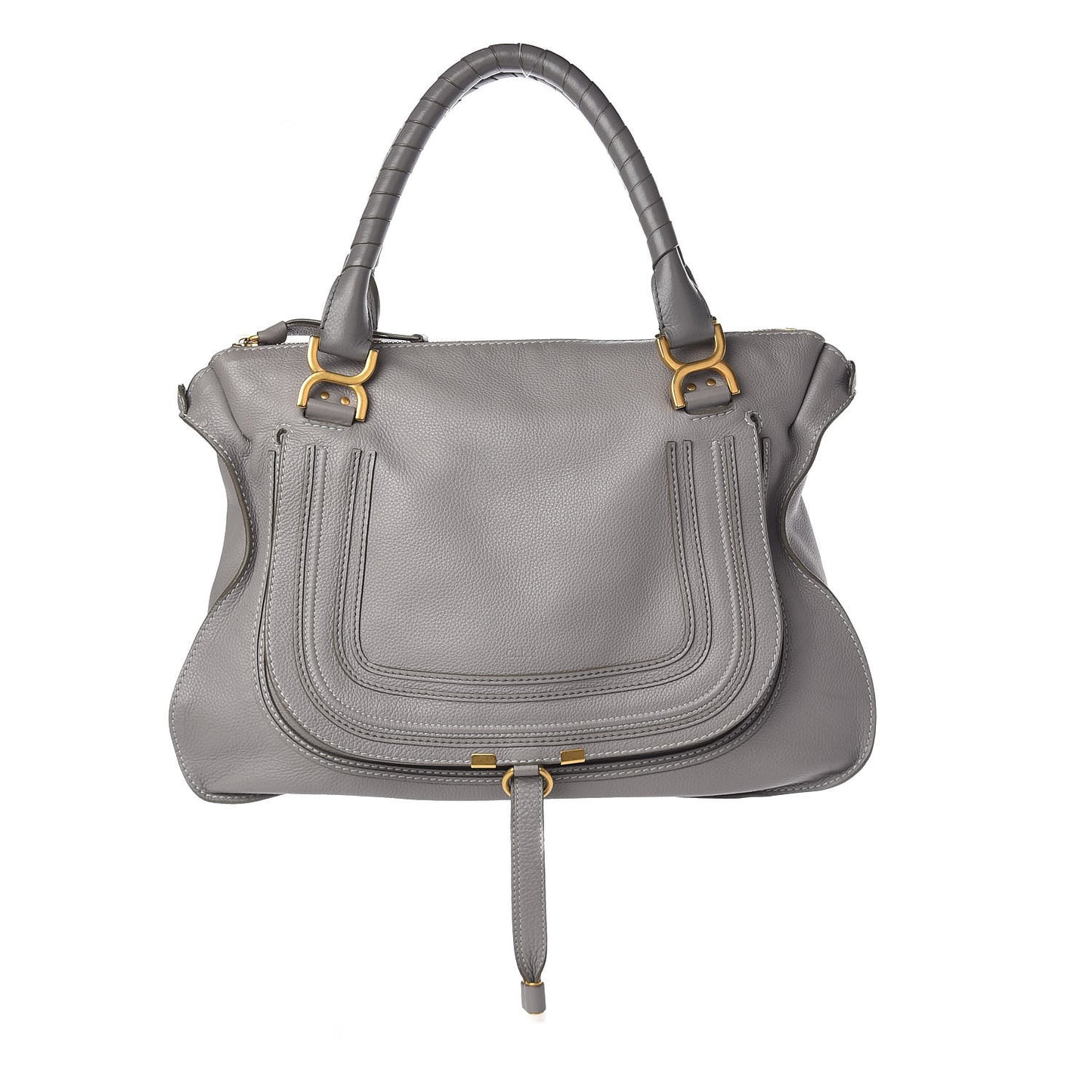 Calfskin Large Marcie Satchel Cashmere Grey