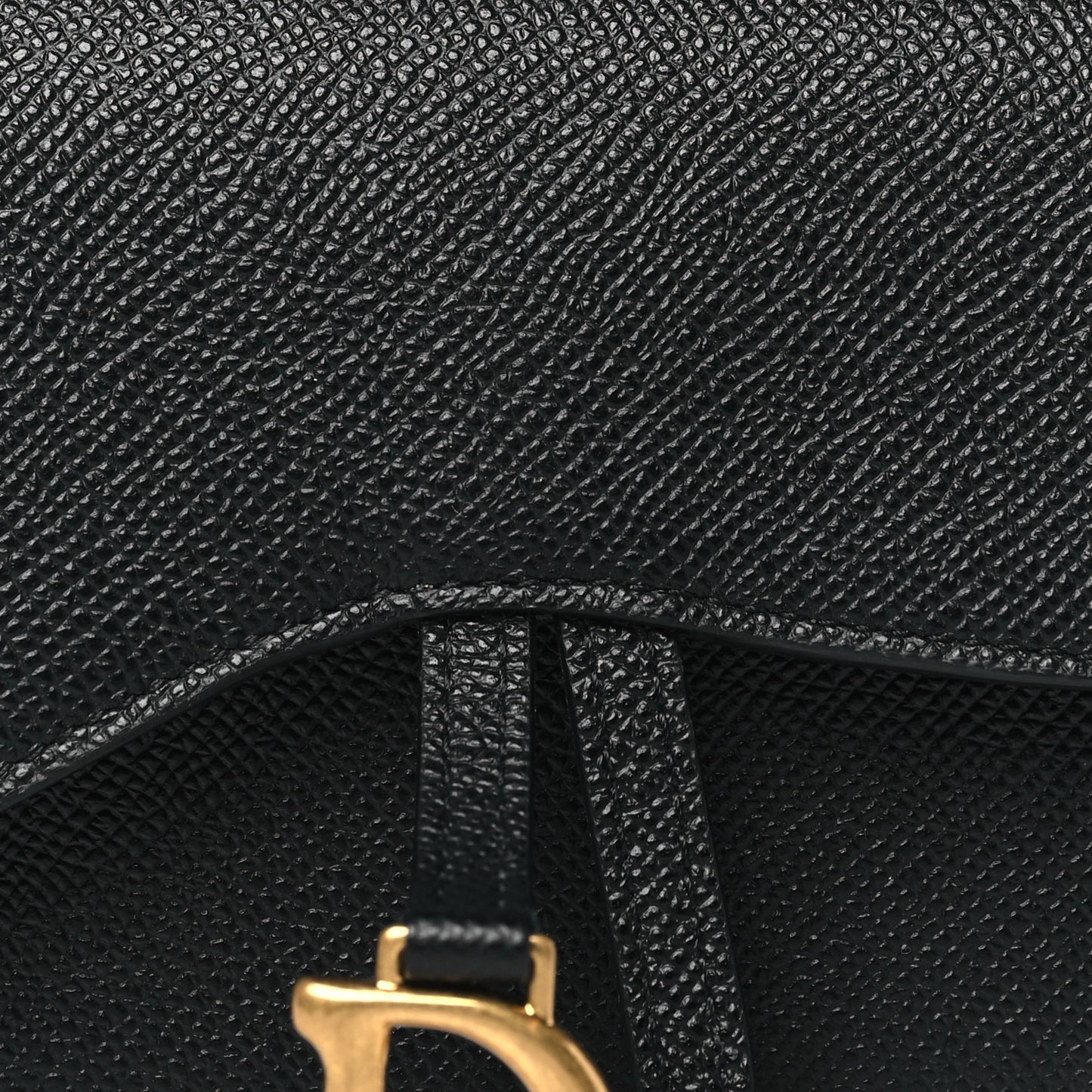Grained Calfskin Saddle Belt Bag Black Black
