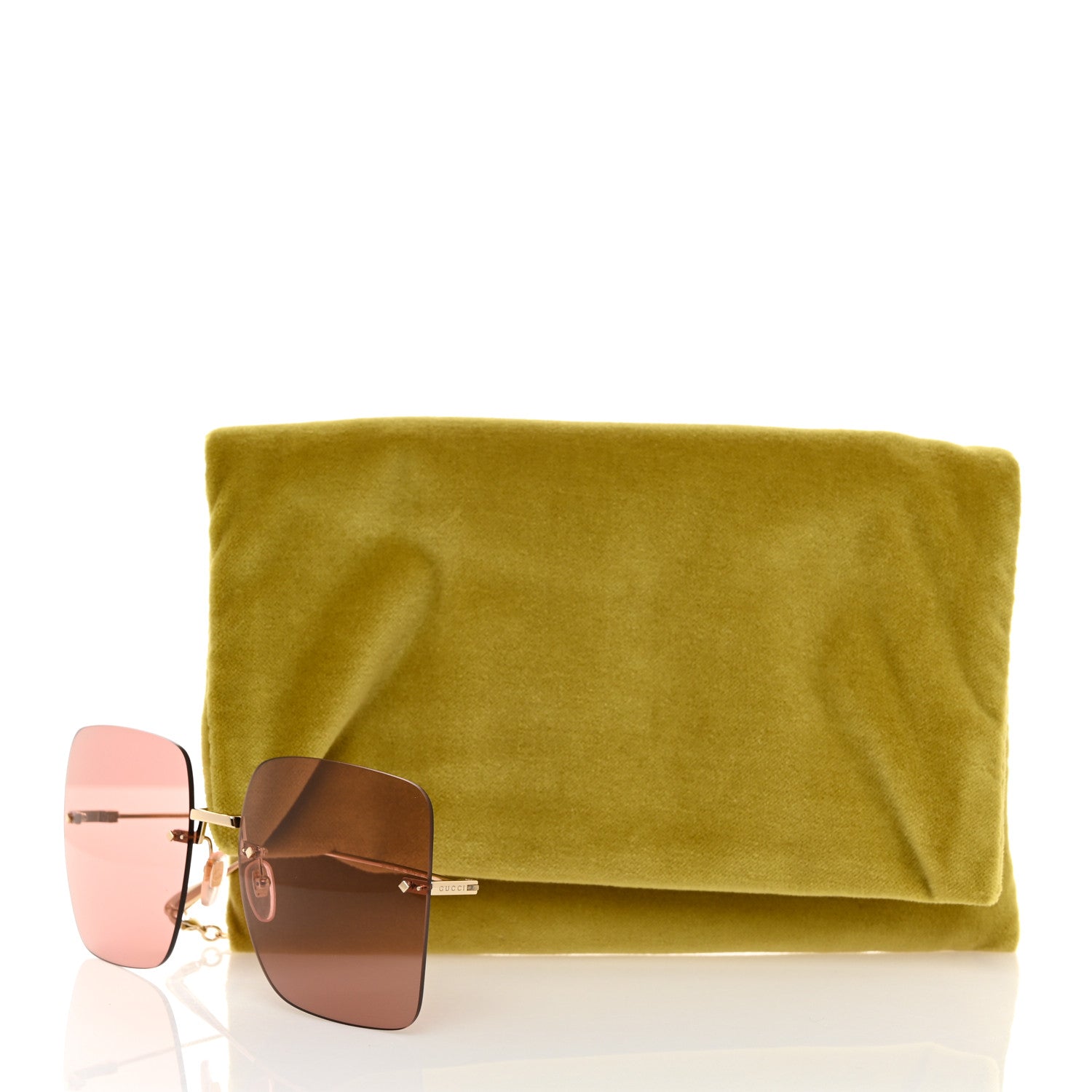Gucci Acetate Detachable Charm Square Frame Sunglasses GG1147S Pink 8 of 8