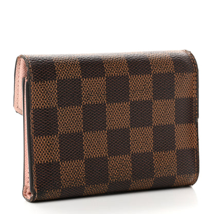 Louis Vuitton Damier Ebene Victorine Wallet Rose Ballerine 2 of 10