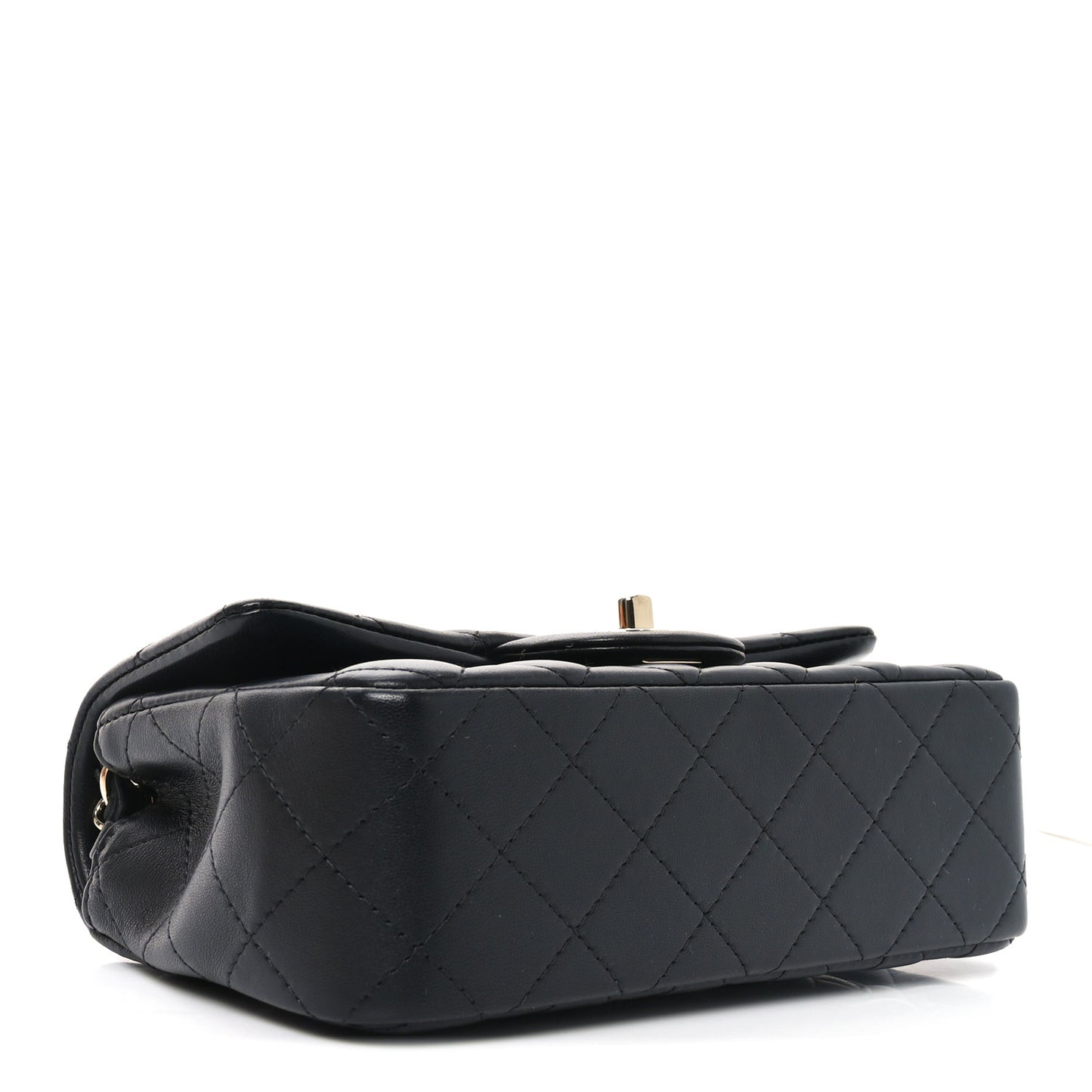 Lambskin Quilted Mini Rectangular Flap Black
