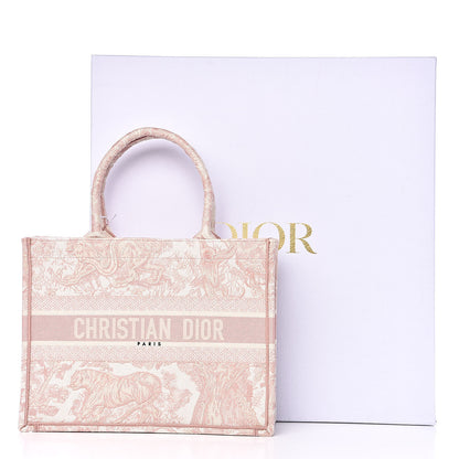 Christian Dior Canvas Embroidered Medium Dioriviera Toile De Jouy Book Tote Rose 14 of 14