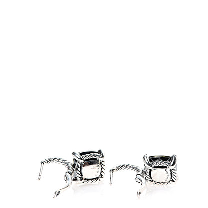 David Yurman Sterling Silver Green Orchid Diamond Chatelaine Drop Earrings 3 of 4