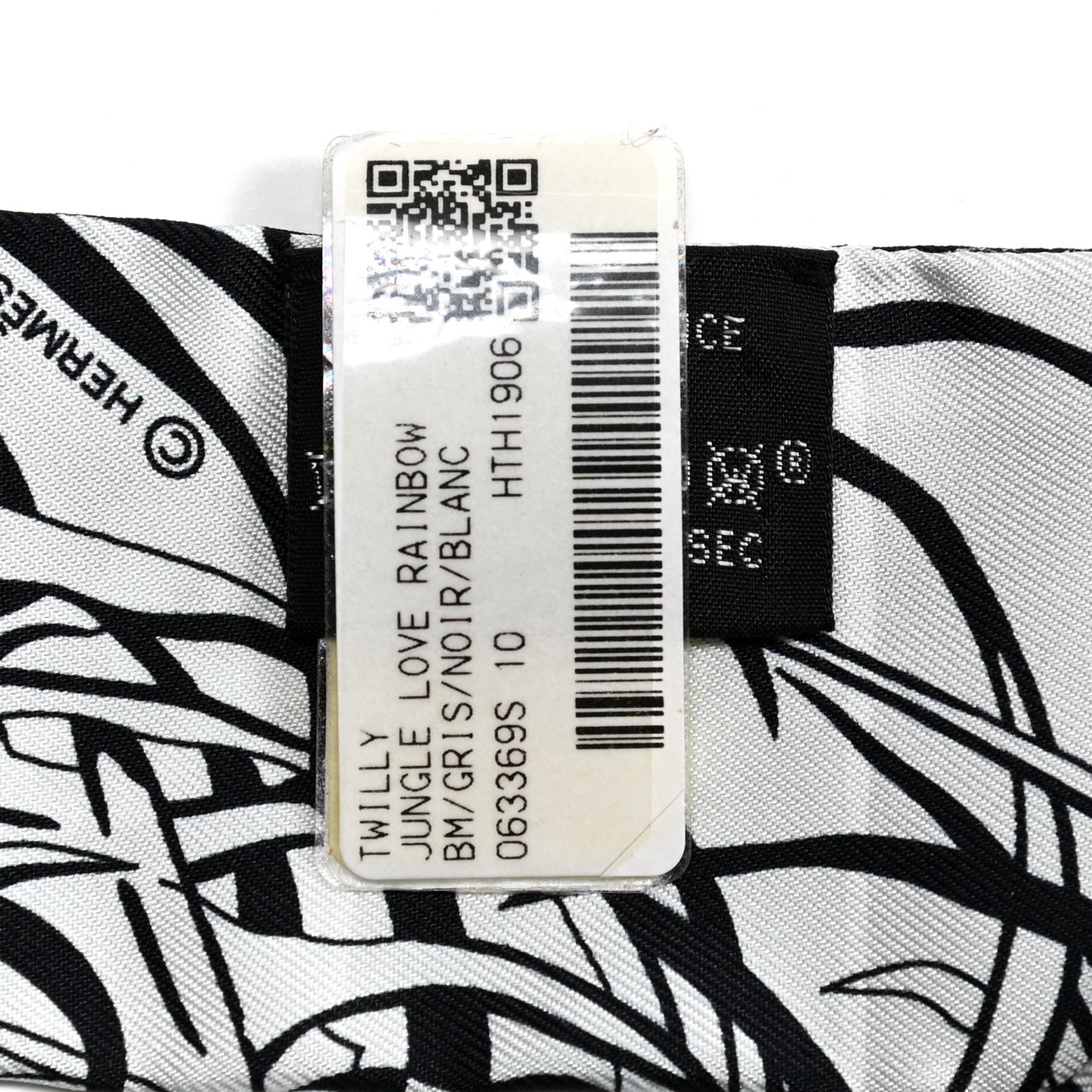 Silk Jungle Love Rainbow Twilly Gris Black White