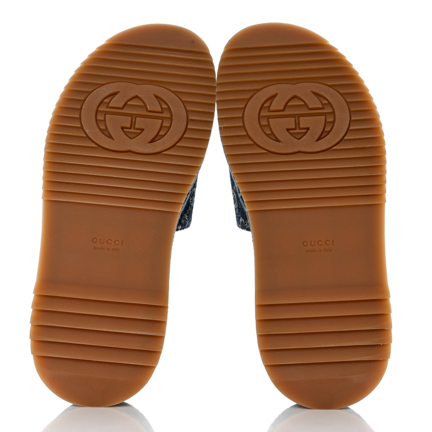 New Denim GG Monogram Angelina Platform 55mm Slide Sandals 36.5 Blue Tea