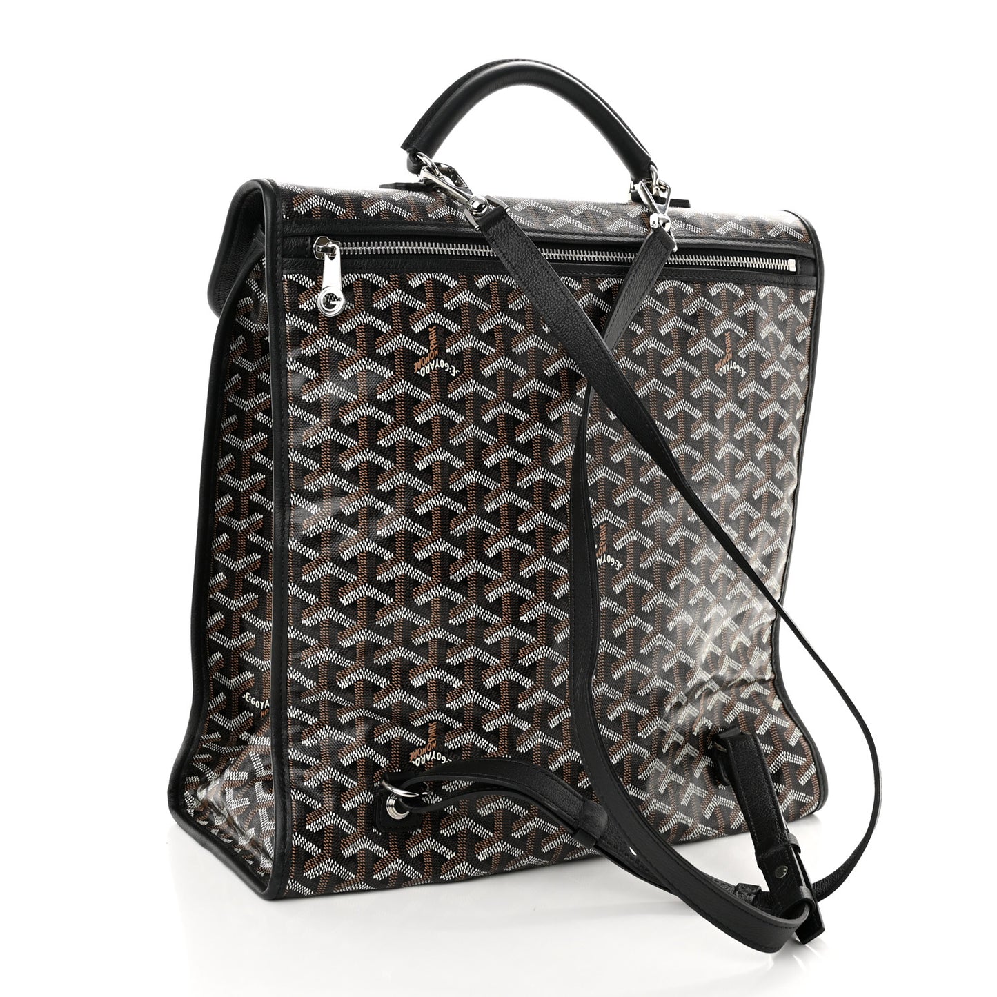 Goyardine Saint Leger Soft Briefcase Backpack Black