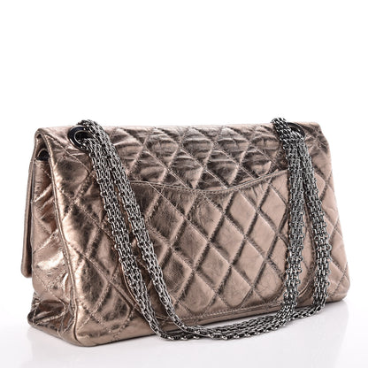 Chanel Metallic Aged Calfskin Quilted 2.55 Reissue 228 Flap Pewter 3 of 9