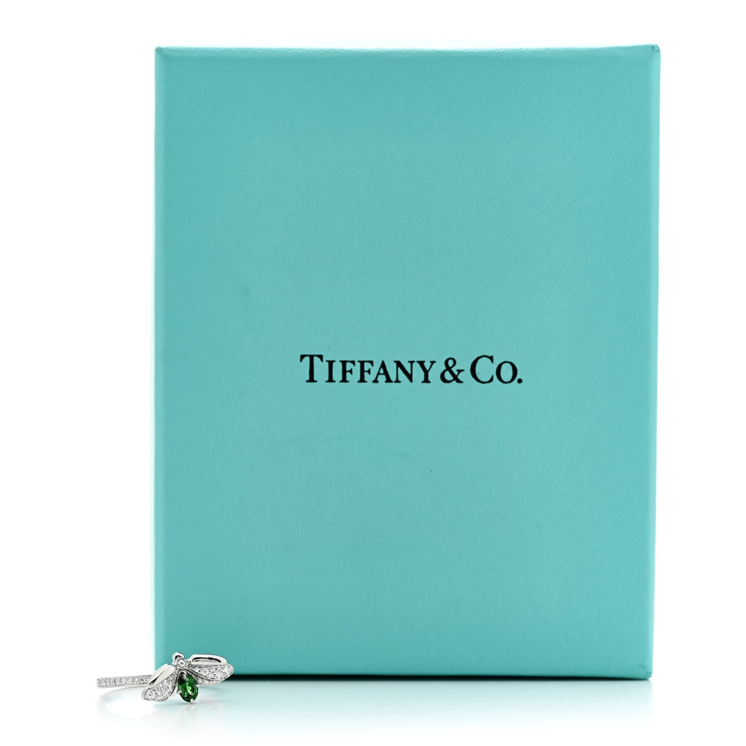 Tiffany Platinum Diamond Tsavorite Paper Flowers Firefly Ring 52 6 6 of 6