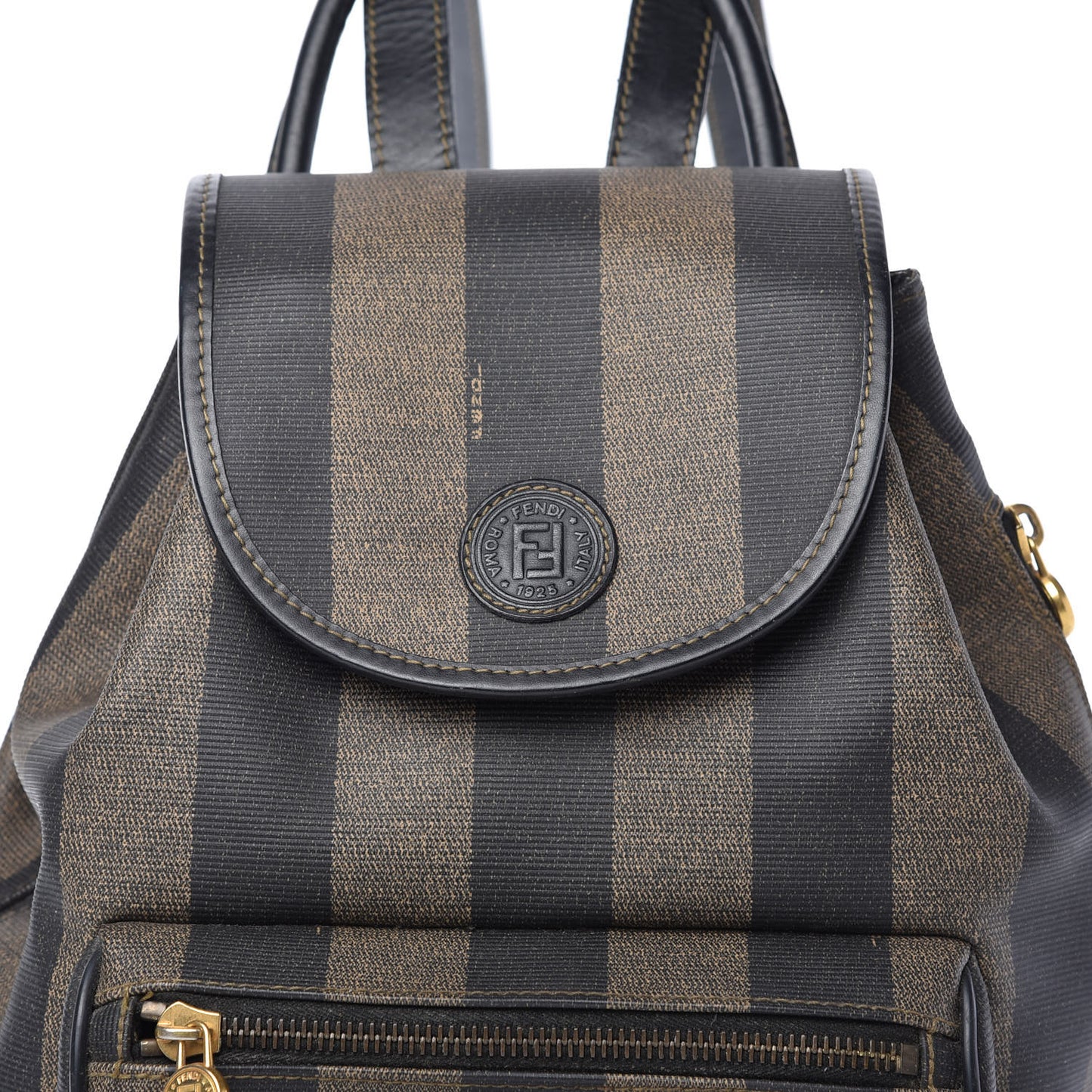 Coated Canvas Pequin Drawstring Backpack Tobacco