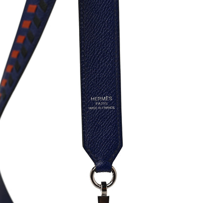 Hermes Epsom 25mm Tressage Shoulder Strap Bleu Indigo Noir Terre Battue 4 of 4
