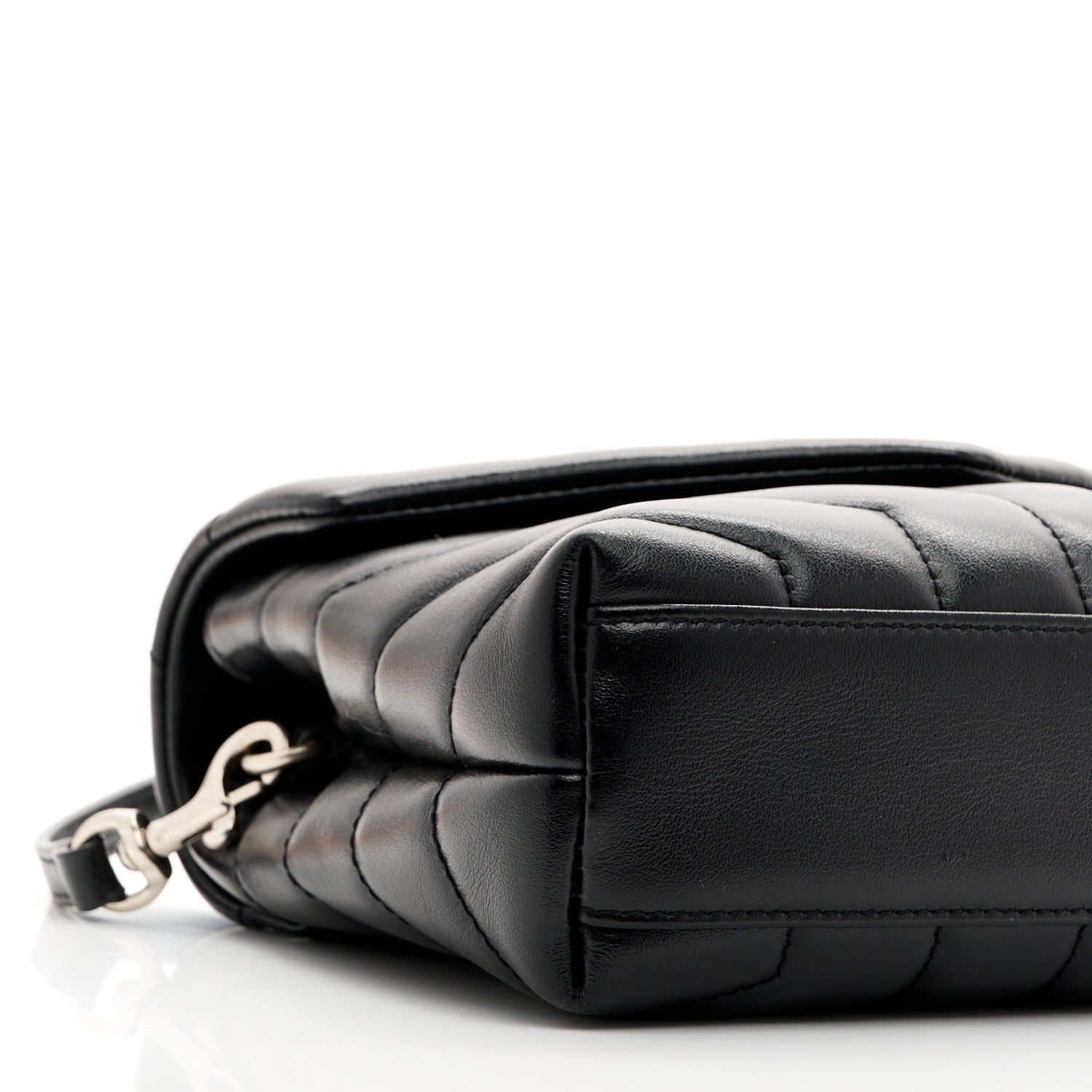 Saint Laurent Calfskin Y Quilted Monogram Toy Loulou Crossbody Bag Black 9 of 12