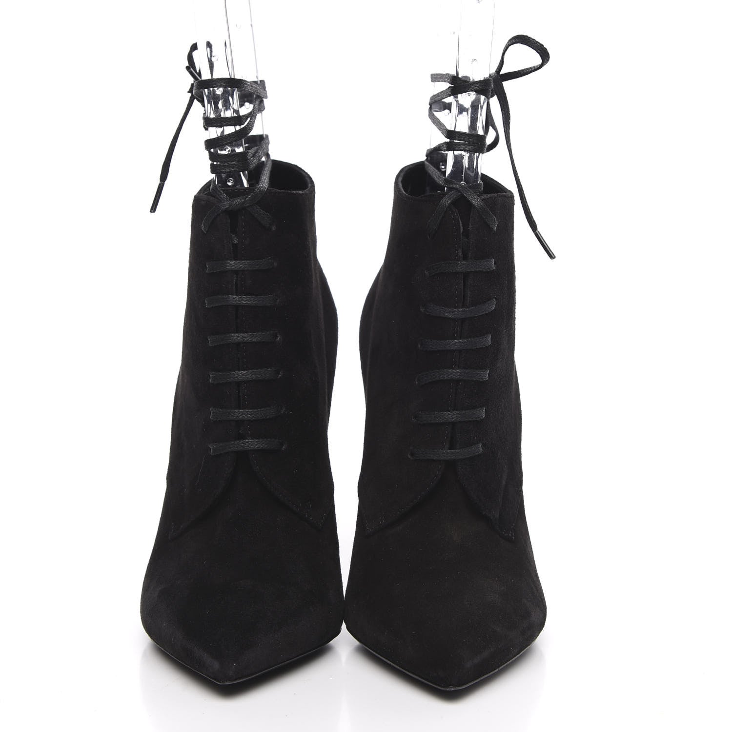 Saint Laurent Suede Kiki Lace-Up Ankle Boot 36 Black 2 of 10