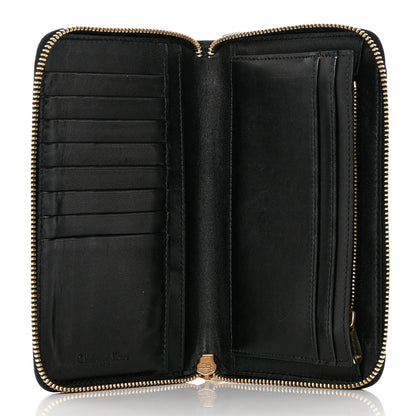 Christian Dior Grained Calfskin Cannage Lady Dior Zip Wallet Black 5 of 7