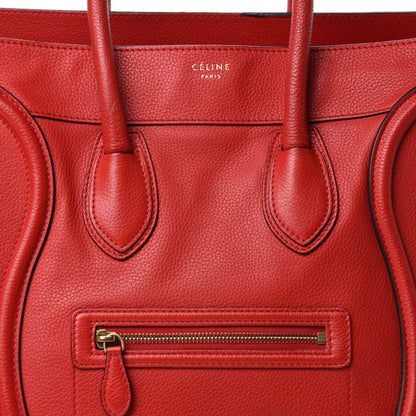 Celine Pebbled Calfskin Mini Luggage Red 12 of 12