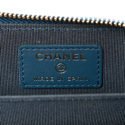 Chanel Iridescent Caviar Quilted Zip Coin Purse Dark Blue 3 of 7