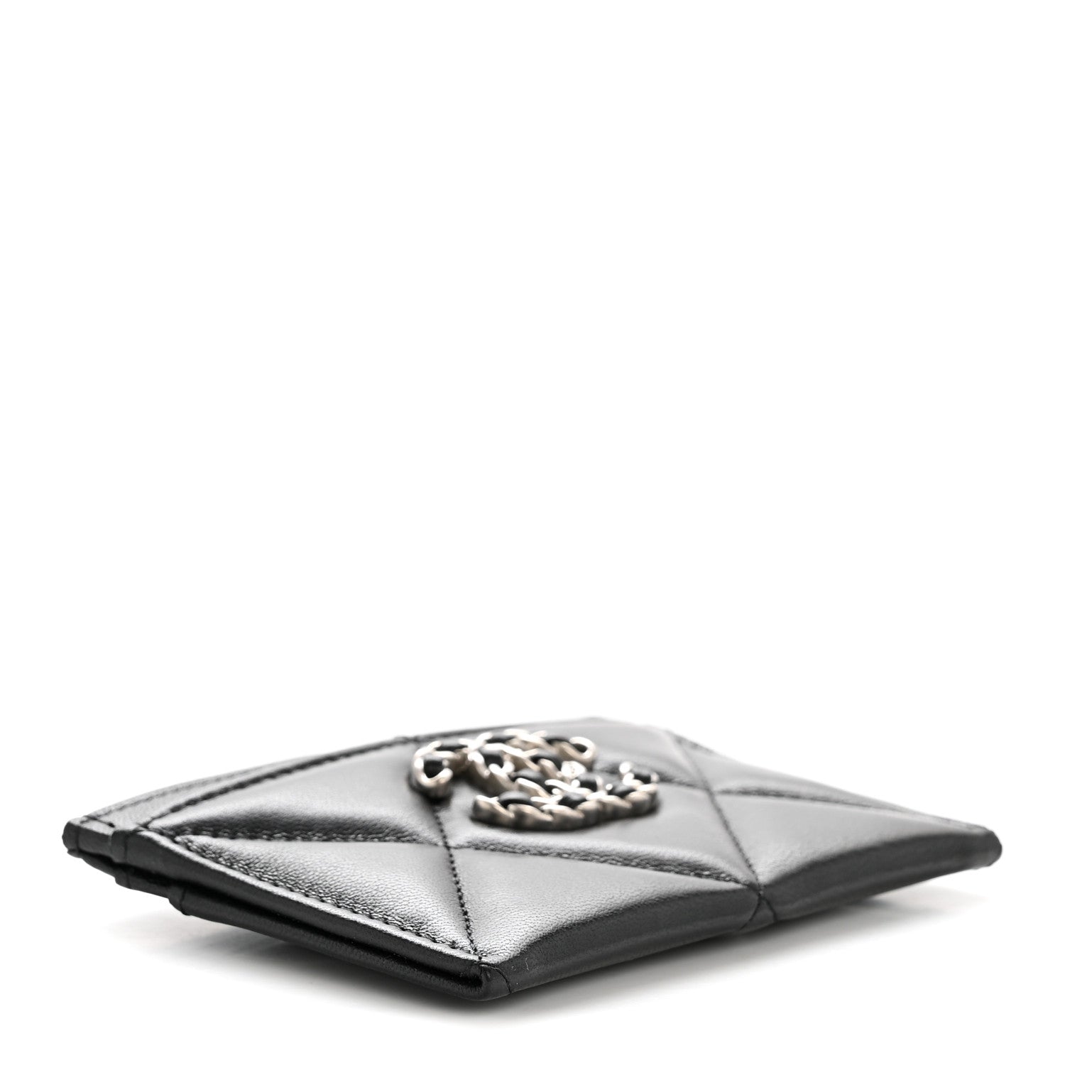 Chanel Lambskin Quilted Chanel 19 Card Holder Black 4 of 10