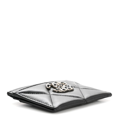 Chanel Lambskin Quilted Chanel 19 Card Holder Black 4 of 10