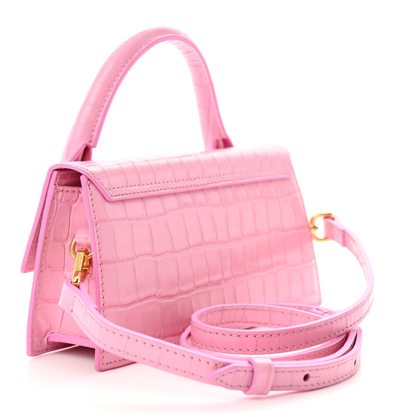 Calfskin Crocodile Embossed Le Chiquito Long Pink