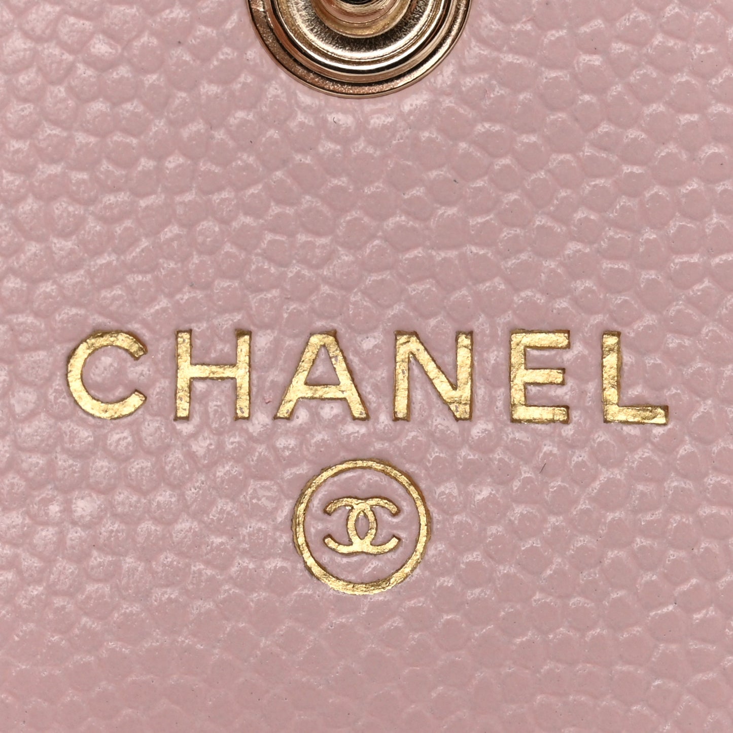 Caviar Quilted Crystal CC Flap Card Holder Pink