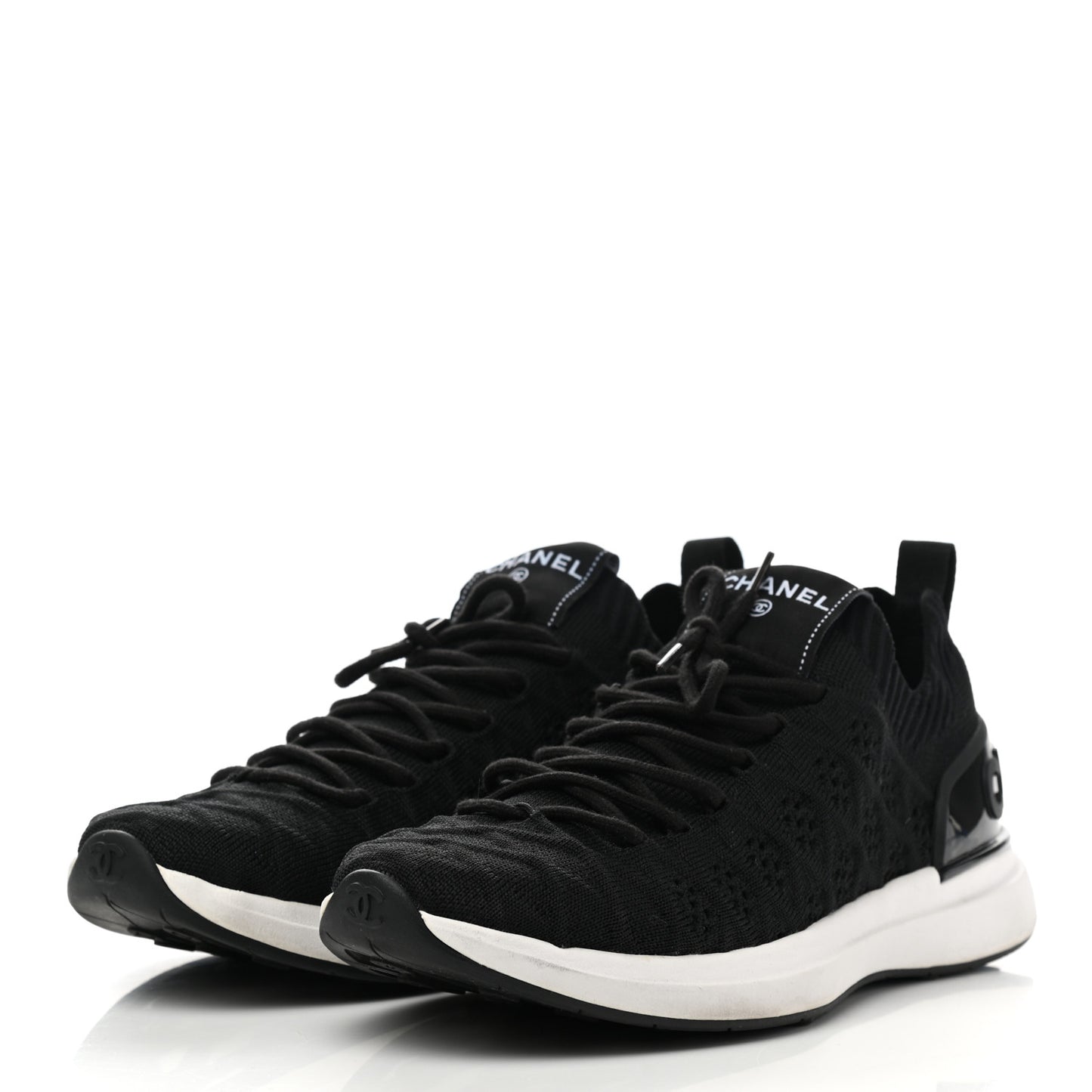 Fabric Logo Sneakers 38.5 Black