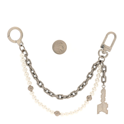 Louis Vuitton Metal Pearls Mini Chain Belt Bag Charm Silver 2 of 3