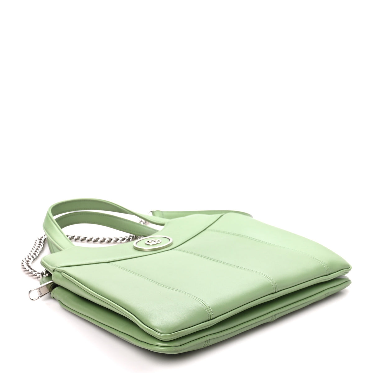 Gucci Senna Calfskin Petite GG Small Tote Bag Green Soil Grass 4 of 10