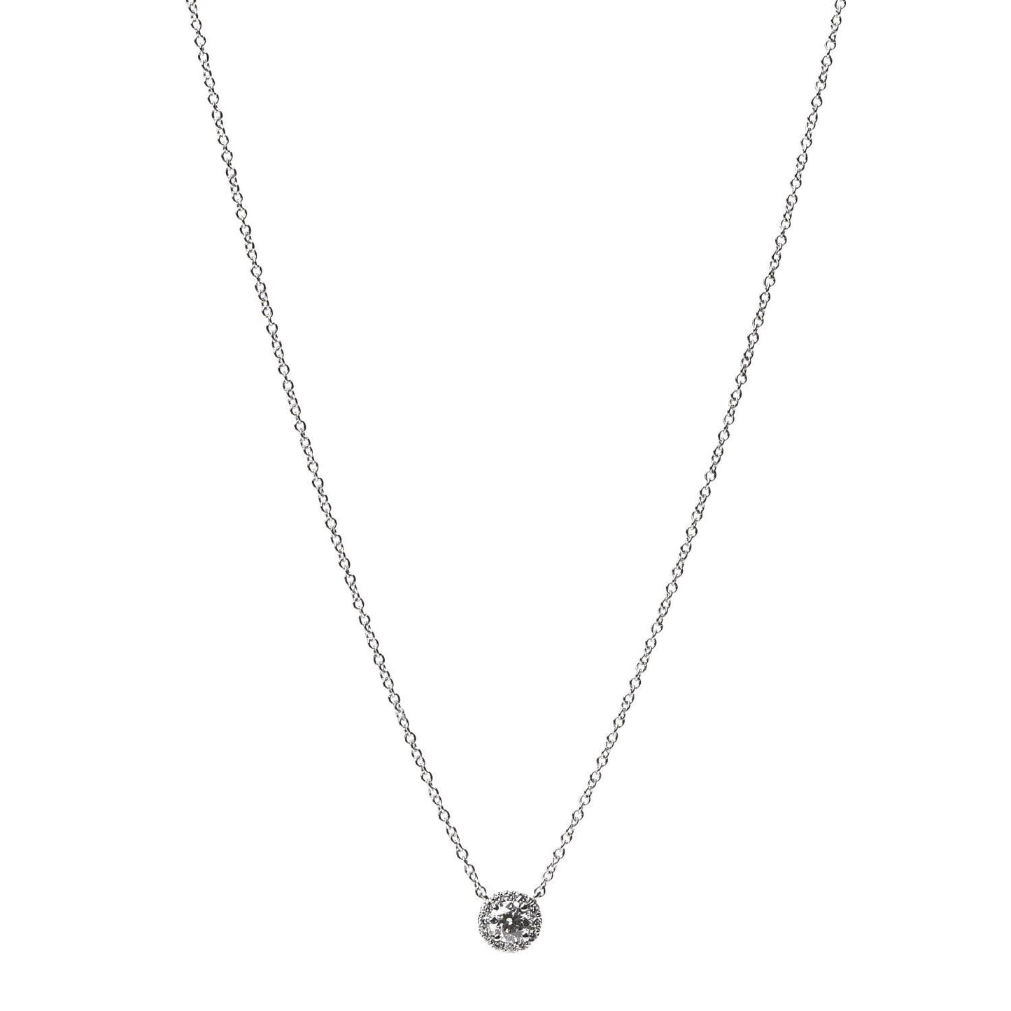 Platinum Diamond Small Soleste Pendant Necklace