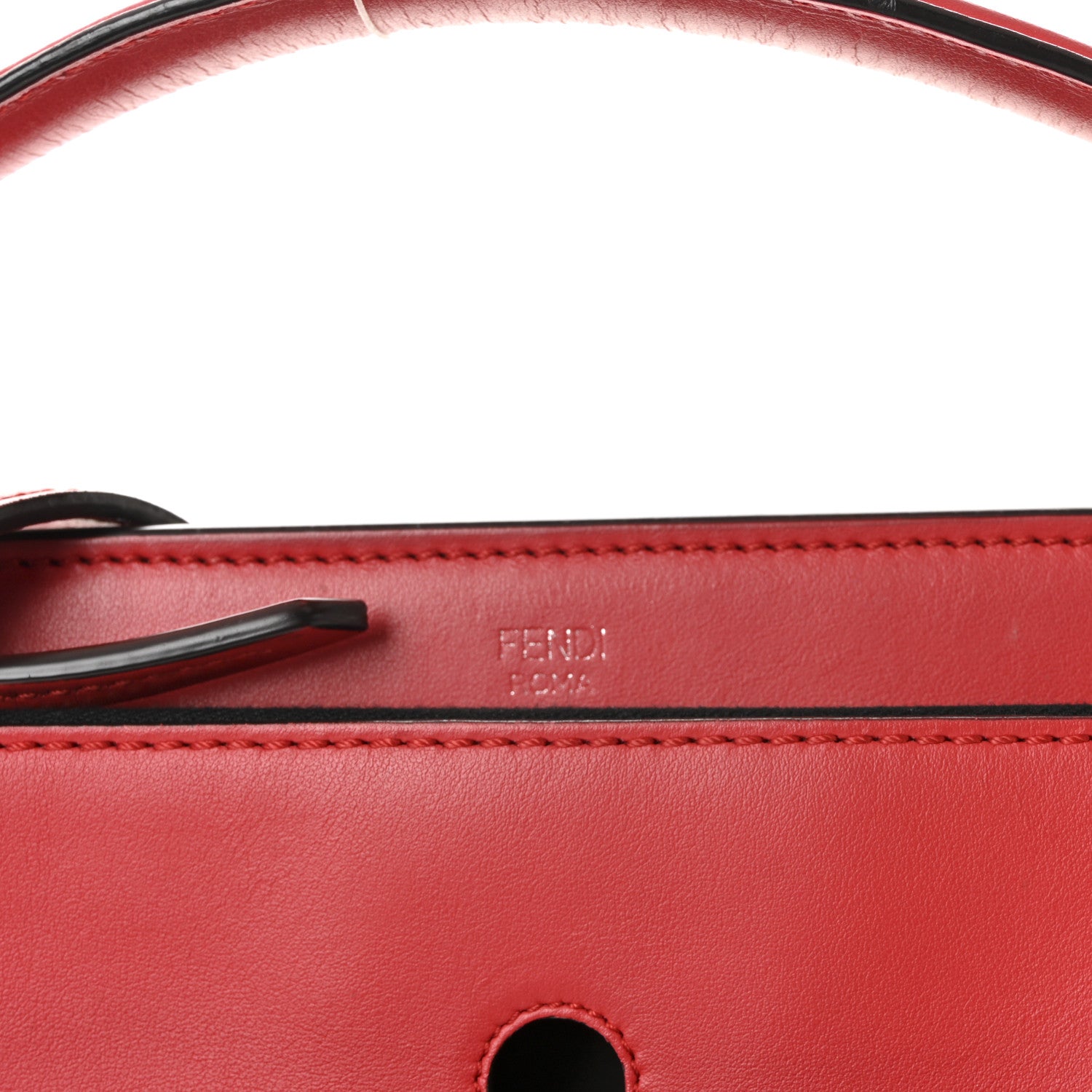 Fendi Vitello Baltico Dolce Shiny Nappa Lace Up DotCom Satchel Red 8 of 10