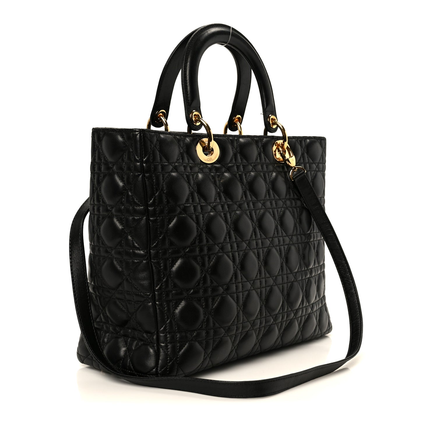 Lambskin Cannage Large Lady Dior Black