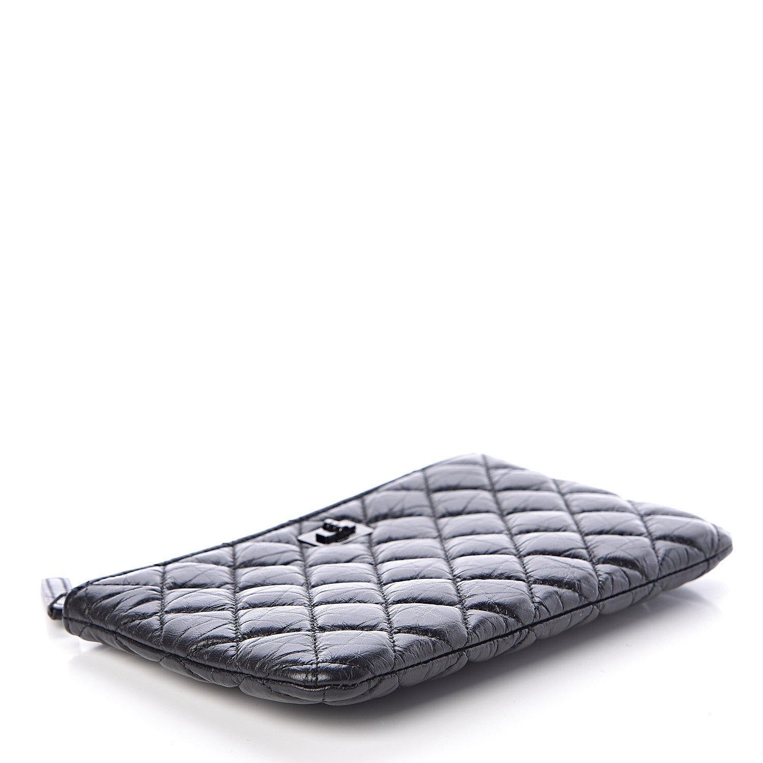 Chanel Aged Calfskin Quilted Medium Reissue Cosmetic Case So Black 4 of 9