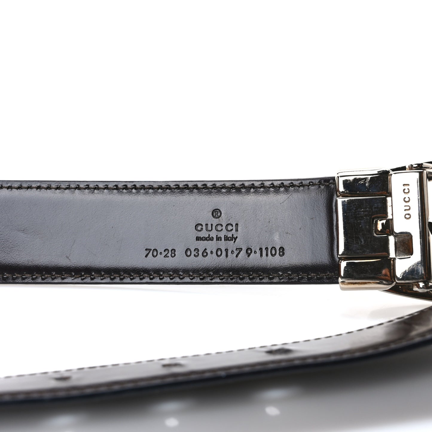 Calfskin Reversible G Buckle Belt 70 28 Black