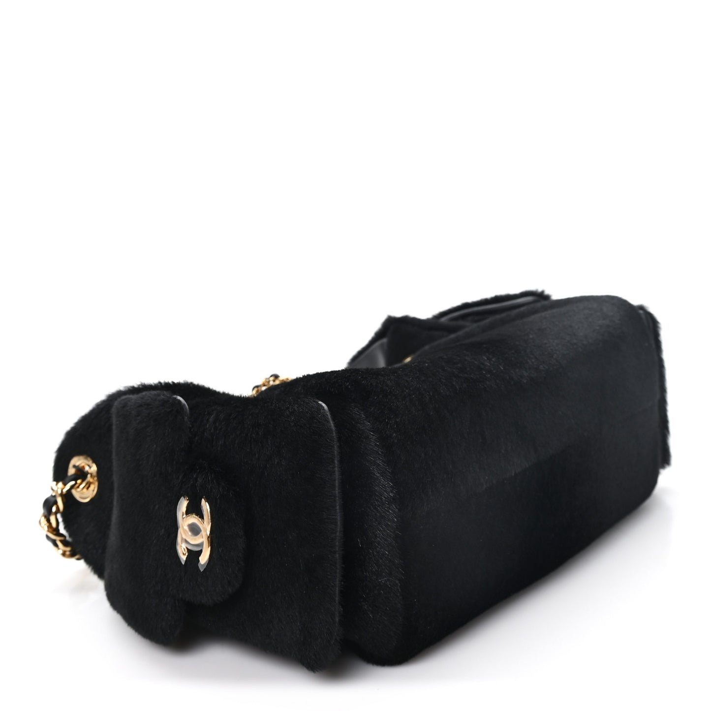 Pony Hair Mini Chanel 25 Handbag Black