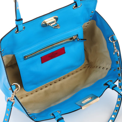 Valentino Garavani Vitello Small Rockstud Tote Parrot 7 of 24