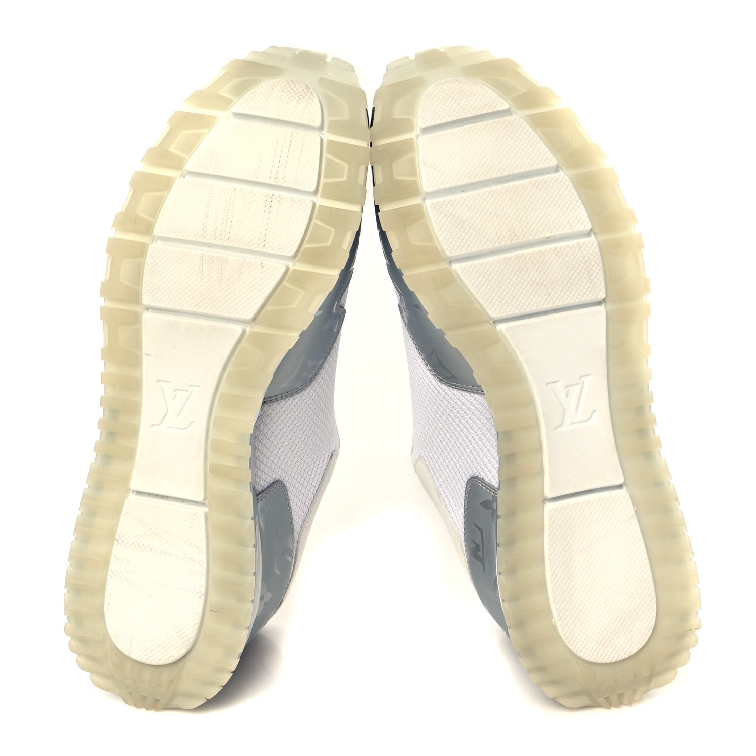 Louis Vuitton Technical Mesh Metallic Monogram Mens Run Away Sneakers 7 White 6 of 10