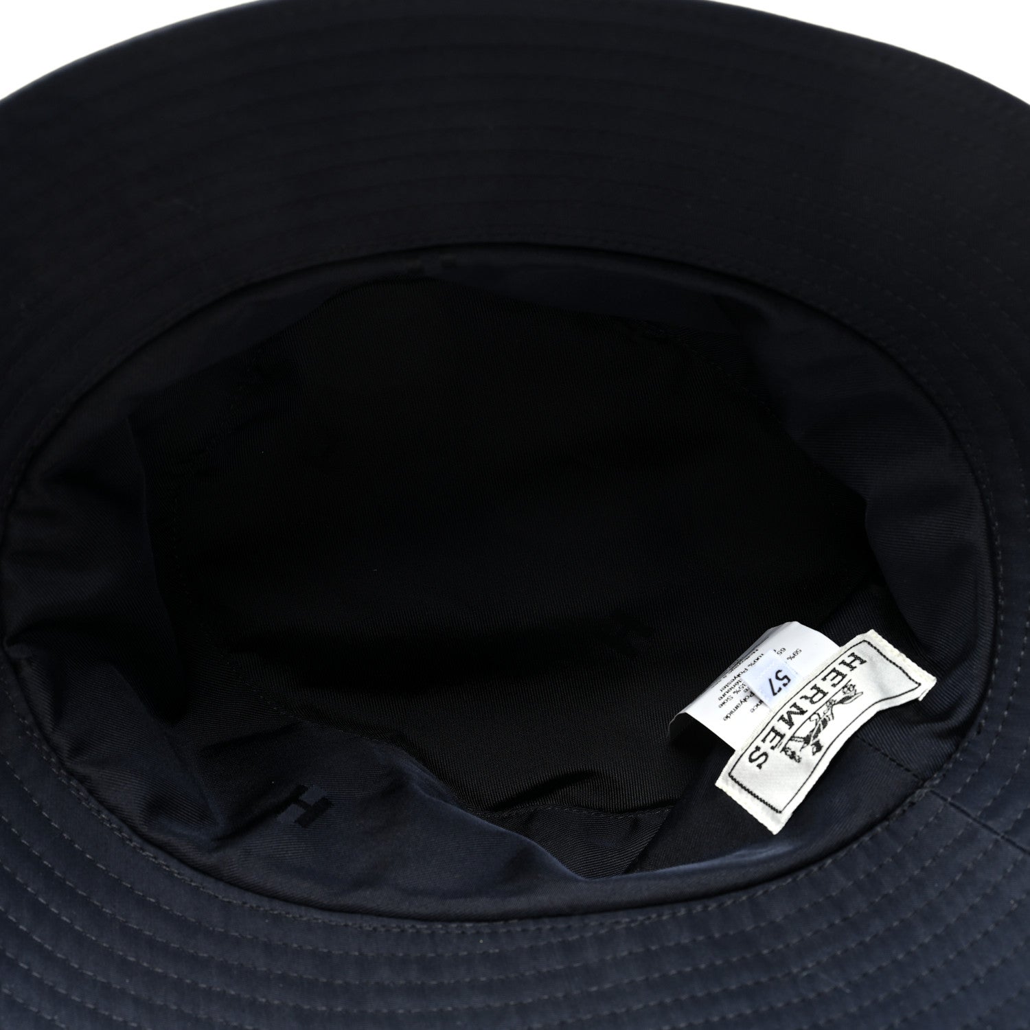 Hermes Technical Gabardine Balade Bandana Bucket Hat 57 Marine 7 of 8