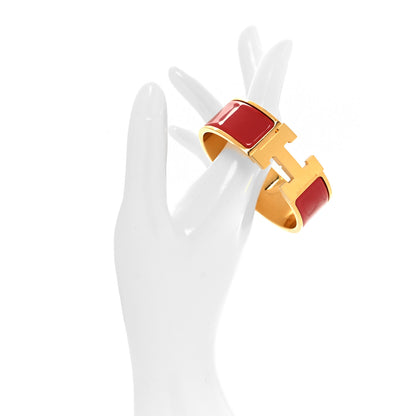 Hermes Enamel Wide Clic Clac H Bracelet PM Rouge Amarante 2 of 4
