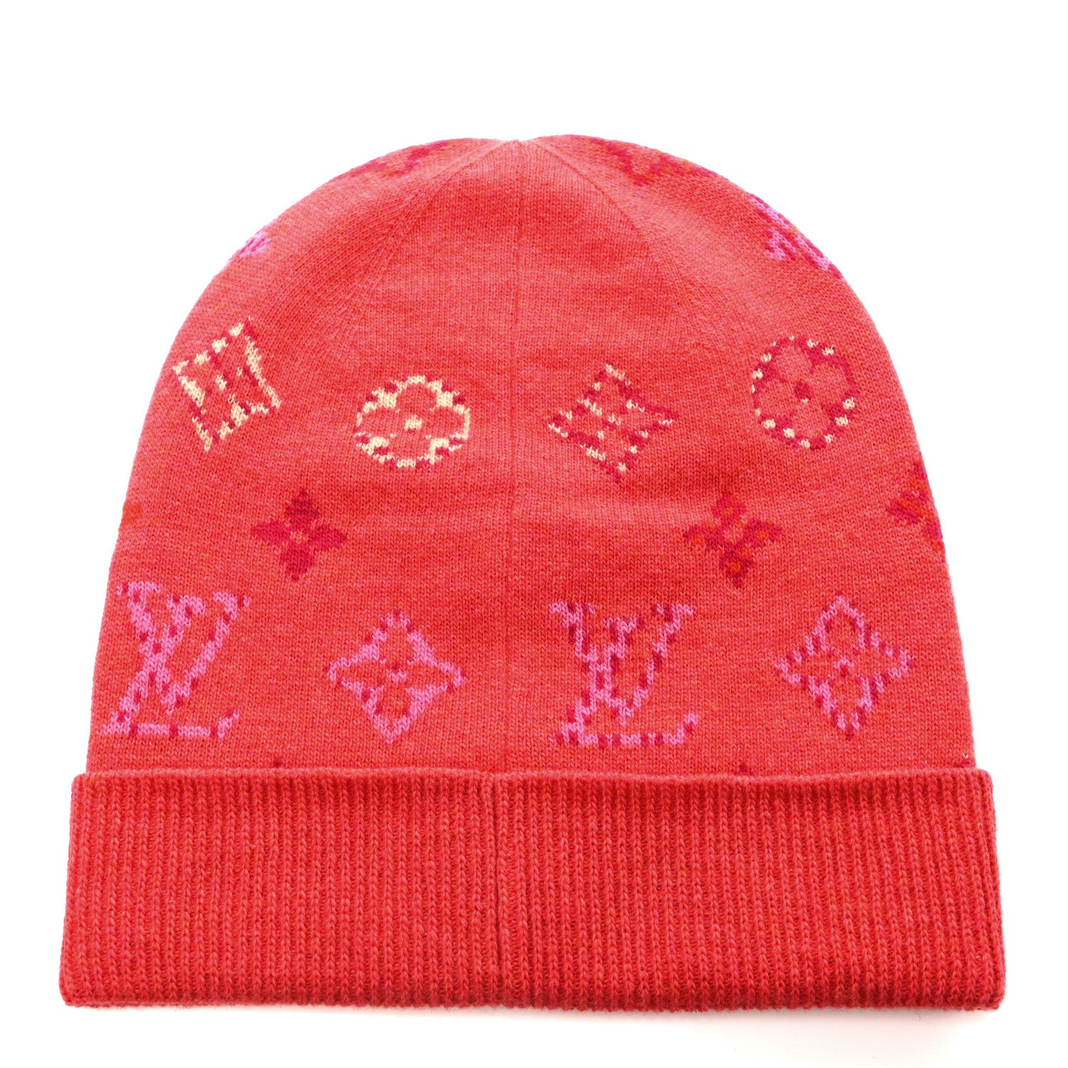 Louis Vuitton Wool Cashmere Pop Monogram Beanie Hat Rose 3 of 5