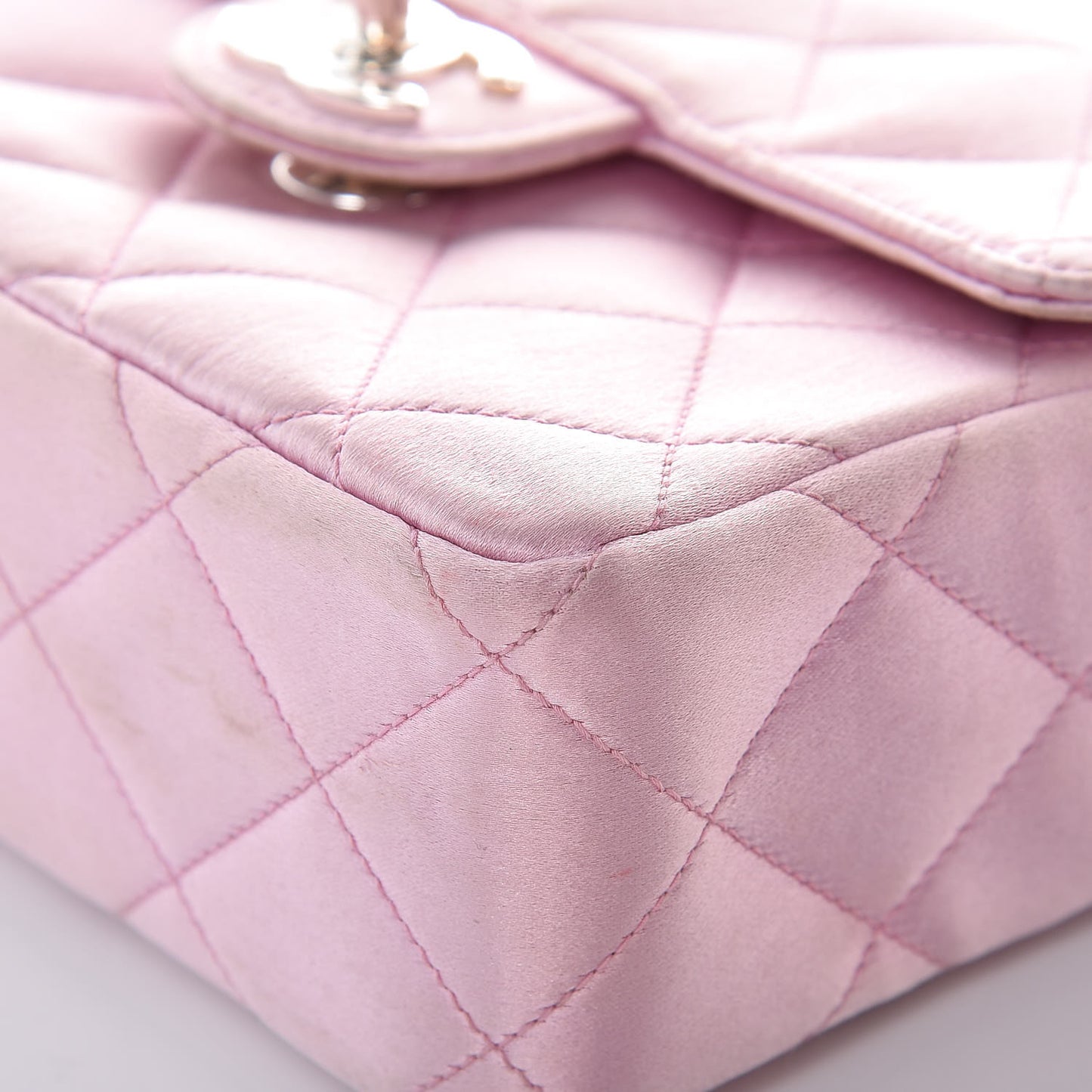 Satin Quilted Evening Bag Pink