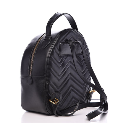 Gucci Calfskin Matelasse GG Marmont Dome Backpack Black 3 of 16